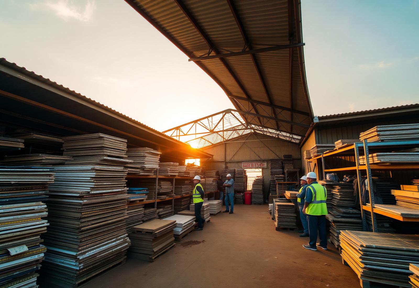 Elvash Hardware builder's yard with stacked building materials
